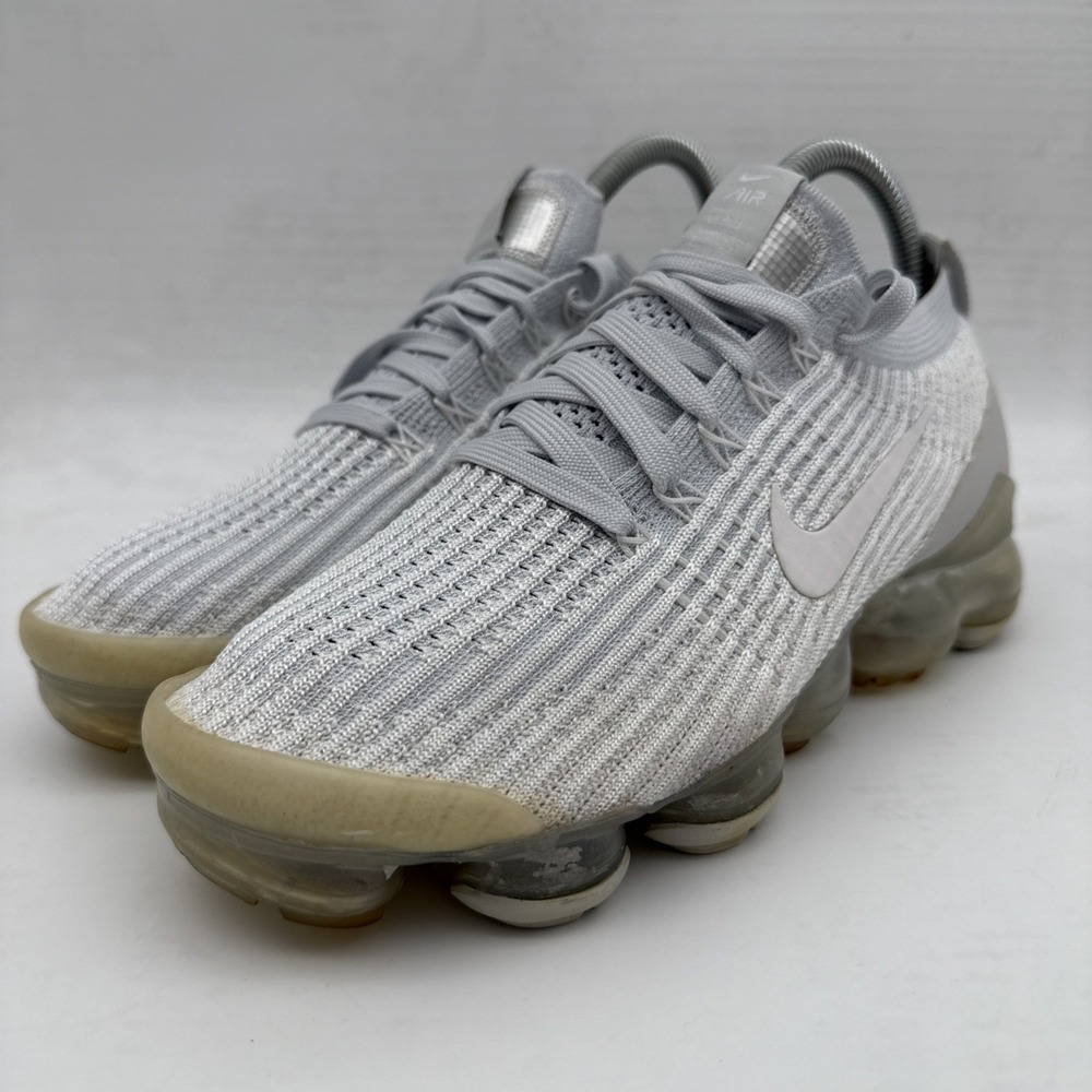 Nike Women's US 7.5 Air Vapormax Flyknit 3 AJ6910-100 White Pure Platinum Shoes - Picture 3 of 16